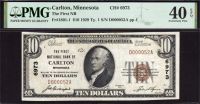 Carlton, MN, Ch.#6973, 1929T1 $10, XF, PMG-40 EPQ